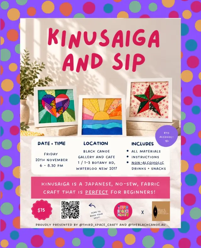 Kinusaiga and Sip — event poster
